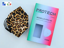 Carica l'immagine nel visualizzatore di Gallery, Mascherina FFP2 Fantasia “Animalier” - Colore “Leopardato” - Made in Italy -  Conf. 10 pz.