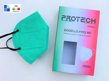 Carica l'immagine nel visualizzatore di Gallery, Mascherina FFP2 Colore “Verde Acqua” - Made in Italy - Conf. 10 pz.
