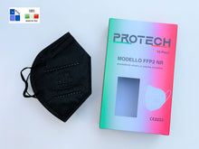 Carica l'immagine nel visualizzatore di Gallery, Mascherina FFP2 Colore “Nero” - Made in Italy -  Conf. 10 pz.