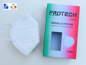 Mascherina FFP2 Colore “Bianco” - Made in Italy -  Conf. 10 pz.