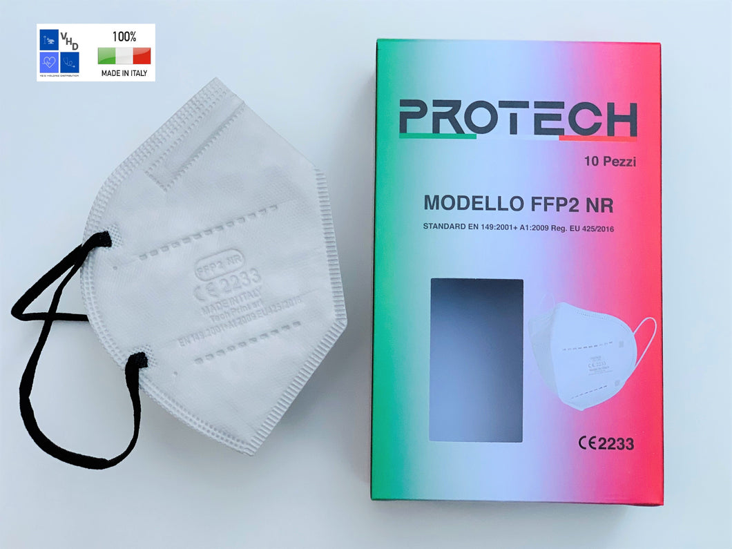 Mascherina FFP2 Colore “Grigio Perla” - Made in Italy -  Conf. 10 pz.